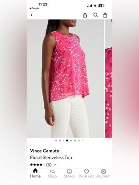 Vince Camuto Hot Pink Floral Sleeveless Camisole